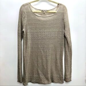 Joan Vass cream open knit sweater